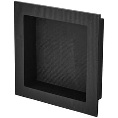 Shower Niche Ready for Tile 40.64 x 40.64 cm, Single Shelf Organizer, Square Corners Wall-inserted Niche Recessed, Sealed Protection Modern Soap Storage Niche for Shower Bathroom, Black