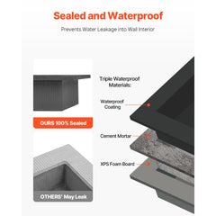 Shower Niche 40.6 x 71.1 x 10.2 cm Recessed Wall Shelf for Bathroom