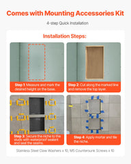Shower Niche 40.6 x 71.1 x 10.2 cm Recessed Wall Shelf for Bathroom