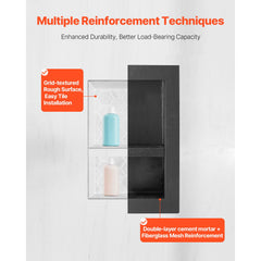 Shower Niche 40.6 x 50.8 x 10.2 cm Recessed Wall Divider Shelf Bathroom