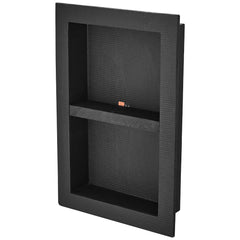 Shower Niche Ready for Tile 40.64 x 60.96 cm, 16 x 24 inch Double Shelf Organizer, Square Corners Wall-inserted Niche Recessed, Sealed Protection Modern Soap Storage Niche for Shower Bathroom, Black