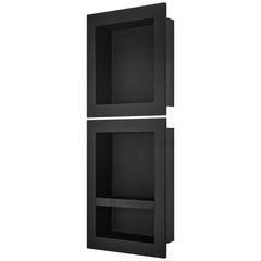 Shower Niche Ready for Tile 40.64x40.64cm & 40.64x50.8cm, Triple Shelf, Square Corners Wall-inserted Niche Recessed, Sealed Protection Modern Soap Storage Niche for Shower Bathroom, Black