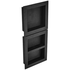 Shower Niche Ready for Tile 40.64x40.64cm & 40.64x50.8cm, Triple Shelf, Square Corners Wall-inserted Niche Recessed, Sealed Protection Modern Soap Storage Niche for Shower Bathroom, Black