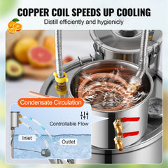 Moonshine Still Water Alcohol Distiller 13.2Gal w/Thumper Keg & Water Pump