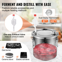 Moonshine Still Water Alcohol Distiller 3Gal w/ Water Pump Stainless Steel