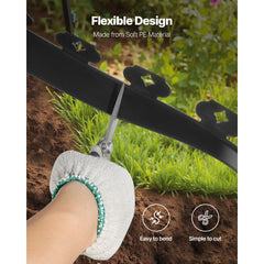 Landscape Edging, 3000 x 4 cm Plastic Garden Border Edging with 120 Spikes, No Dig, Flexible Lawn Edgings Roll, UV-Resistant Mini Fence Borders Pathway Edgings for Flower Beds Yard Paver