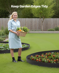 Landscape Edging, 2000 x 10 cm Plastic Garden Border Edging with 30 Spikes & 2 Ground Stakes, No Dig, Flexible Lawn Edgings Roll, UV-Resistant Mini Fence Borders for Flower Beds Yard Paver