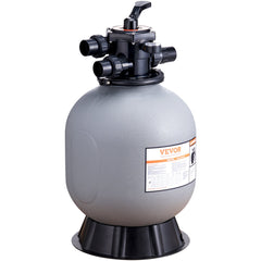 Sand Filter, 19-inch, 482.6mm, Up to 45 GPM Flow Rate, Above Inground Swimming Pool Sand Filter System with 7-Way Multi-Port Valve, Filter, Backwash, Rinse, Recirculate, Waste, Winter, Closed Functions
