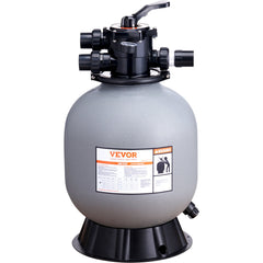 Sand Filter, 19-inch, 482.6mm, Up to 45 GPM Flow Rate, Above Inground Swimming Pool Sand Filter System with 7-Way Multi-Port Valve, Filter, Backwash, Rinse, Recirculate, Waste, Winter, Closed Functions