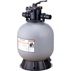 Sand Filter, 19-inch, 482.6mm, Up to 45 GPM Flow Rate, Above Inground Swimming Pool Sand Filter System with 7-Way Multi-Port Valve, Filter, Backwash, Rinse, Recirculate, Waste, Winter, Closed Functions