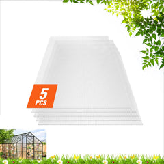 5 Pack Polycarbonate Greenhouse Panels 2' X 4' X 0.32'' Roof Sheets