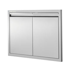BBQ Access Door, 762x532 mm Double Outdoor Kitchen Door, Stainless Steel Flush Mount Door, Wall Vertical Door with Recessed Handles , for BBQ Island, Grilling Station, Outside Cabinet