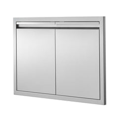 BBQ Access Door, 762x532 mm Double Outdoor Kitchen Door, Stainless Steel Flush Mount Door, Wall Vertical Door with Recessed Handles , for BBQ Island, Grilling Station, Outside Cabinet