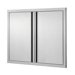 BBQ Access Door, 787x609 mm Double Outdoor Kitchen Door, Stainless Steel Flush Mount Door, Wall Vertical Door with Recessed Handles , for BBQ Island, Grilling Station, Outside Cabinet