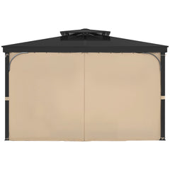 Gazebo Curtains Outdoor, Fit Most 10' x 10' x 6.7' Gazebos, 4-Panel Sidewall Gazebo Privacy Curtains with Zippers, Outdoor Curtain Replacement for Patio Canopy, Only Curtain, Khaki