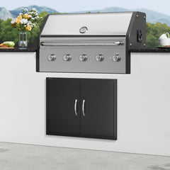 BBQ Access Door, 788x610 mm Double Outdoor Kitchen Door, Cold Plate Flush Mount Door, Wall Vertical Door with Handles, for BBQ Island, Grilling Station, Outside Cabinet