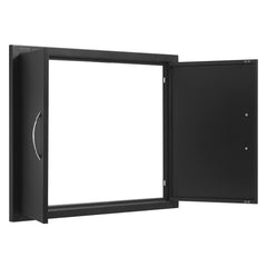 BBQ Access Door, 788x610 mm Double Outdoor Kitchen Door, Cold Plate Flush Mount Door, Wall Vertical Door with Handles, for BBQ Island, Grilling Station, Outside Cabinet