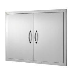 BBQ Access Door, 915x610 mm Double Outdoor Kitchen Door, Stainless Steel Flush Mount Door, Wall Vertical Door with Handles, for BBQ Island, Grilling Station, Outside Cabinet