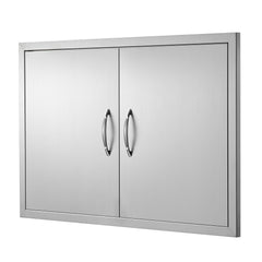 BBQ Access Door, 915x610 mm Double Outdoor Kitchen Door, Stainless Steel Flush Mount Door, Wall Vertical Door with Handles, for BBQ Island, Grilling Station, Outside Cabinet
