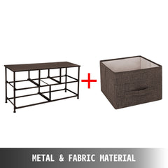 Dresser Storage Tower with 5 Fabric Drawer Steel Frame Storage Cabinet Bin Storage Organizer Unit Fabric Cube Dresser Chest Cabinet Coffee Wide (Coffee/Wide)