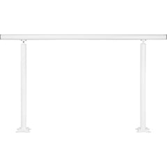 Outdoor Stair Railing Kit, 5 FT Handrails 0-5 Steps, Adjustable Angle White Aluminum Stair Hand Rail for The Elderly, Handrails for Outdoor Steps