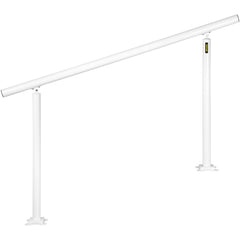 Outdoor Stair Railing Kit, 5 FT Handrails 0-5 Steps, Adjustable Angle White Aluminum Stair Hand Rail for The Elderly, Handrails for Outdoor Steps