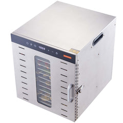 10 Trays Food Dehydrator Machine Stainless Steel 1000W Jerky Fruit Drying