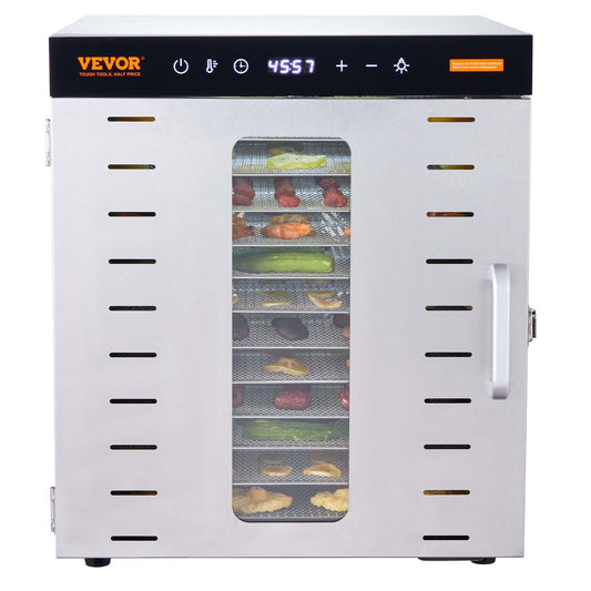 10 Trays Food Dehydrator Machine Stainless Steel 1000W Jerky Fruit Drying