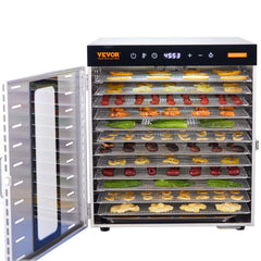 10 Trays Food Dehydrator Machine Stainless Steel 1000W Jerky Fruit Drying