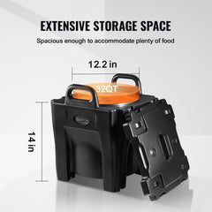 Insulated Food Carrier, 30L Capacity, Stackable Catering Hot Box with Stainless Steel Barrel, Top Load LLDPE Food Warmer with Integral Handles Buckles Stationary Base, for Restaurant Canteen, B
