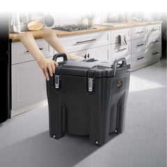 Insulated Food Carrier, 30L Capacity, Stackable Catering Hot Box with Stainless Steel Barrel, Top Load LLDPE Food Warmer with Integral Handles Buckles Stationary Base, for Restaurant Canteen, B