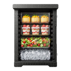 Insulated Food Pan Carrier, 90L Hot Box for Catering, LLDPE Food Box Carrier with Double Buckles, Front Loading Food Warmer for Restaurant, Canteen, etc.