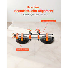 Seamless Seam Setter, 2 Packs, Granite Seam Setter with 6 in Vacuum Suction Cups & Tool Bag, Seam Joiner for Seam Joining & Leveling, Countertop Installation Tool for Tile Stone Marble Slab