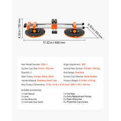 Seamless Seam Setter, 2 Packs, Granite Seam Setter with 6 in Vacuum Suction Cups & Tool Bag, Seam Joiner for Seam Joining & Leveling, Countertop Installation Tool for Tile Stone Marble Slab