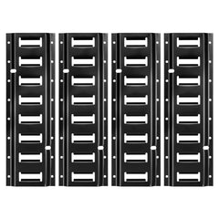 E-Track Tie-Down Rail Kit, 4 Pack 0.4 m E Tracks Set, 21 Pcs Includes 2 Ratchet Straps & 4 O-Rings & 4 Tie-Offs with D-Ring & 2 Single Slots & 8 End Caps & 1 Bag, Fit for Garages Vans Trailers