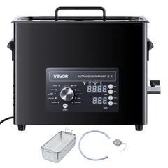 6L Ultrasonic Cleaner, Professional Ultrasonic Cleaner Machine with Knob Control, Stainless Steel Cleaning Machine with Basket and Cleaning Ball, for Watches, Razors, Jewelry, Coins and More