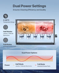 30L Ultrasonic Cleaner, Professional Ultrasonic Cleaner Machine with Knob Control, Stainless Steel Cleaning Machine with Basket and Cleaning Ball, for Watches, Razors, Jewelry, Coins and More
