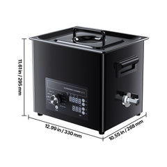 10L Ultrasonic Cleaner, Professional Ultrasonic Cleaner Machine with Knob Control, Stainless Steel Cleaning Machine with Basket and Cleaning Ball, for Watches, Razors, Jewelry, Coins and More
