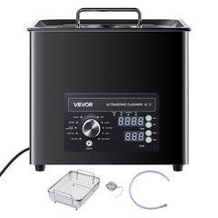 10L Ultrasonic Cleaner, Professional Ultrasonic Cleaner Machine with Knob Control, Stainless Steel Cleaning Machine with Basket and Cleaning Ball, for Watches, Razors, Jewelry, Coins and More