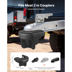 Trailer Hitch Lock, Compatible with 50.8 mm Couplers, Heavy-Duty Anti-Theft Trailer Ball Lock with 3 Keys, Prying-Resistant & Impact-Resistant, Fits for RVs, Boats, Off-Road Vehicles, Trailers