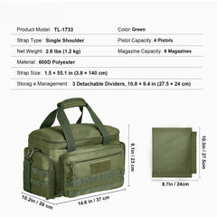 Soft Pistol Case for 4 Pistols Handgun Bag Outdoor Hunting Shooting Green