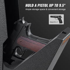 Mounted Gun Safe for Pistols Biometric Gun Safe 3 Access Ways for 1 Pistol