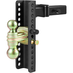 Adjustable Trailer Hitch, 25.4 cm Drop & 21.59 cm Rise Hitch Ball Mount with 5.08 cm Receiver, Solid Tube, 6350 kgs GTW, 5.08 cm & 5.08-0.79 cm 45# Steel Tow Balls with Key Lock for Truck Towing