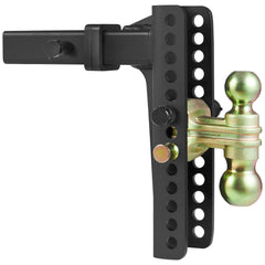 Adjustable Trailer Hitch, 25.4 cm Drop & 21.59 cm Rise Hitch Ball Mount with 5.08 cm Receiver, Solid Tube, 6350 kgs GTW, 5.08 cm & 5.08-0.79 cm 45# Steel Tow Balls with Key Lock for Truck Towing