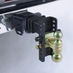 Adjustable Trailer Hitch, 15cm Drop & 11.43cm Rise Hitch Ball Mount with 6.35cm Receiver, Solid Tube, 6577 kgs GTW, 5.08cm & 5.08-0.79cm 45# Steel Tow Balls with Key Lock for Truck Towing