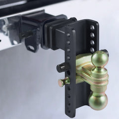 Adjustable Trailer Hitch, 203.2 mm Drop & 165.1 mm Rise Hitch Ball Mount with 63.5 mm Receiver, Solid Tube, 6577 kg GTW, 50.8 mm & 58.7 mm 45# Steel Tow Balls with Key Lock for Truck Towing