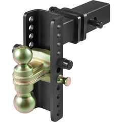 Adjustable Trailer Hitch, 203.2 mm Drop & 165.1 mm Rise Hitch Ball Mount with 63.5 mm Receiver, Solid Tube, 6577 kg GTW, 50.8 mm & 58.7 mm 45# Steel Tow Balls with Key Lock for Truck Towing