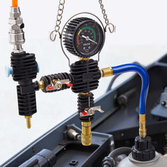 Coolant Pressure Tester Kit, 47Pcs Radiator Vacuum Refill Kit with 3 Metal Adapters, Universal Fit, Automotive Cooling System Pressure Tester Tool, with Pressures Pump & Plastic Filler