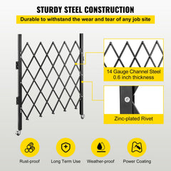 Single Folding Security Gate Folding Door Gate 37"W x 48"H Scissor Gate