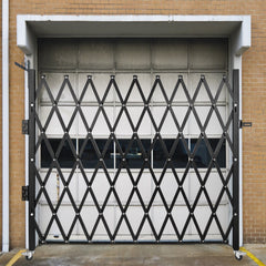 Single Folding Security Gate, 216 x 221 cm Folding Door Gate, Steel Accordion Security Gate, Flexible Expanding Security Gate, 360 degree Rolling Barricade Gate, Scissor Gate/Door with Padlock